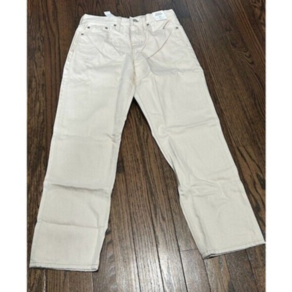 J. Crew Slouchy Boyfriend Jeans High Rise Pocket Denim Cream Size 25 NEW